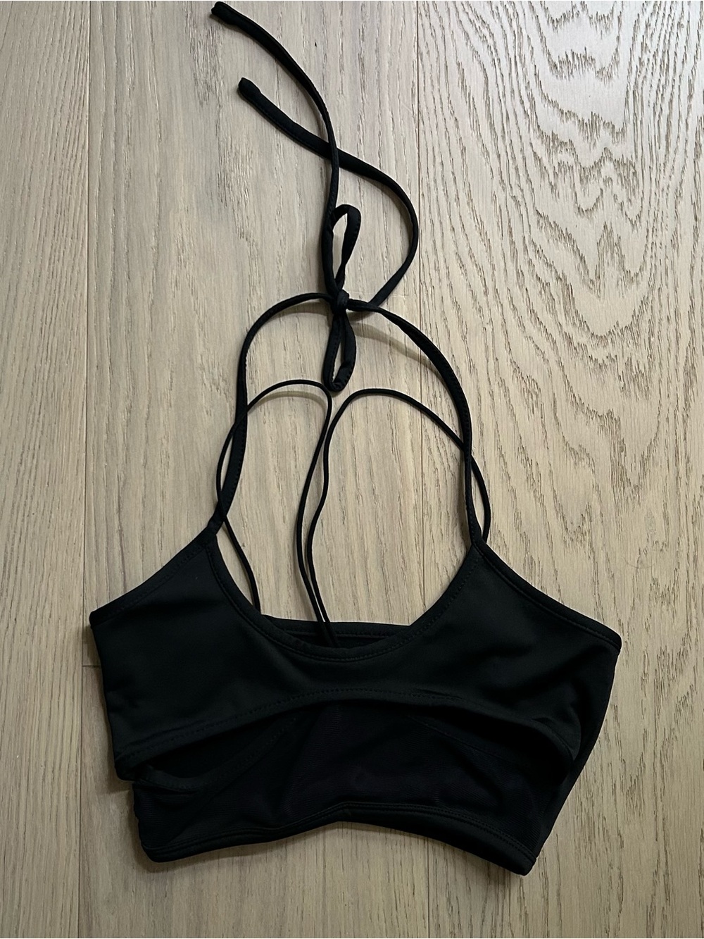 Black Strappy Halter Bralette